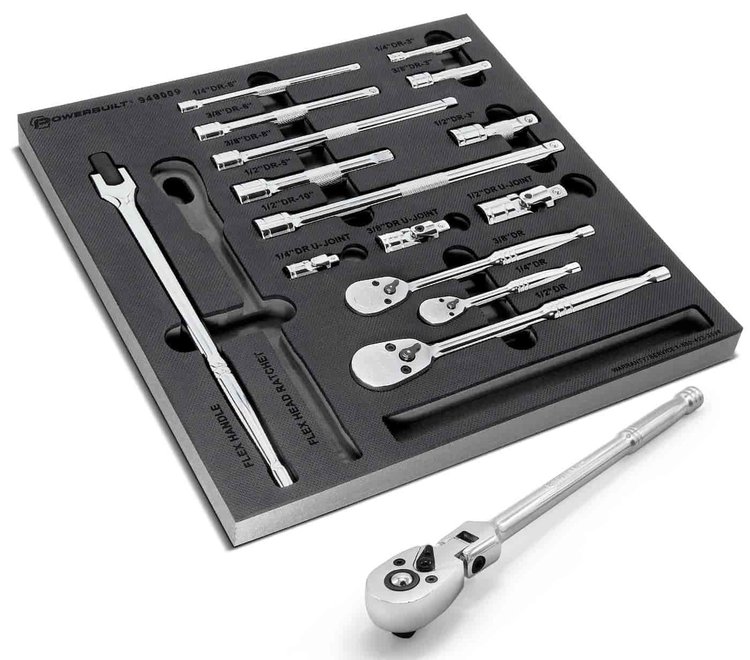 16-Piece Pro Tech Ratchet and Socket Accessories Set