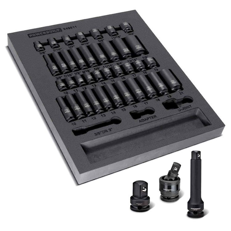 40-Piece Pro-Tech 3/8 in. Drive Impact Socket Set