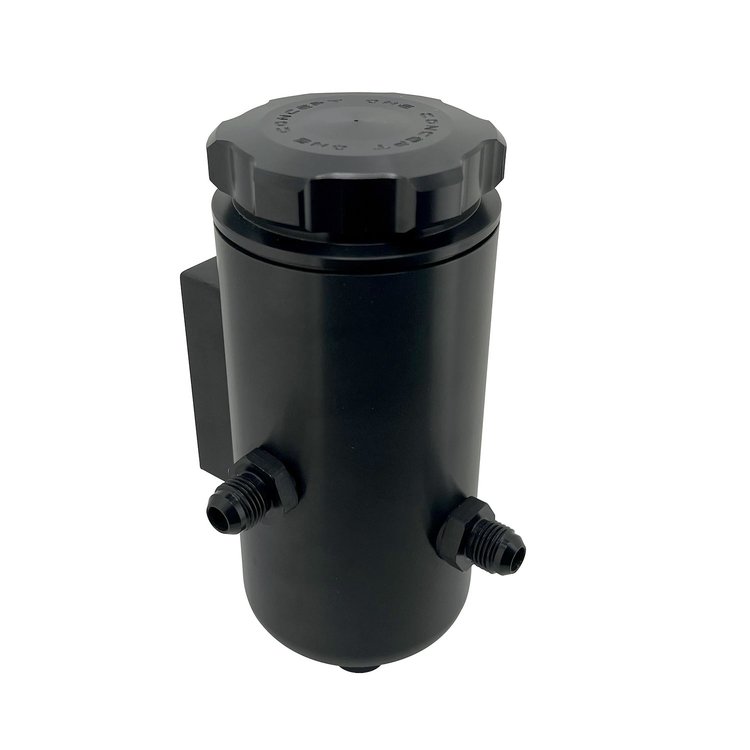 A1650AB Hydroboost Power Steering Reservoir Remote, Dual -6AN Return [Black Anodized]