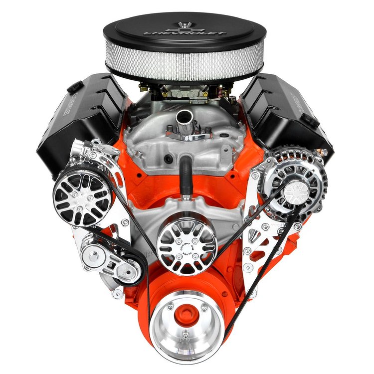 BCV02M Victory-Series Pulley Kit for Big Block Chevy, w/ Alternator/AC [Machined]