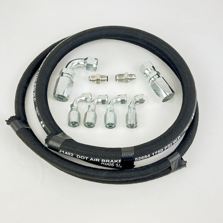 HK015 Power Steering Hose Kit, Ford Rack to Remote Reservoir [Black AQP]