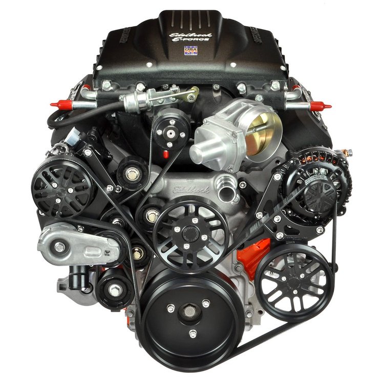 LSV10P-SC02 MAX10R Pulley Kit for Chevy LS w/ Edelbrock eForce Supercharger, w/ Alternator/AC/Power Steering [Polished]