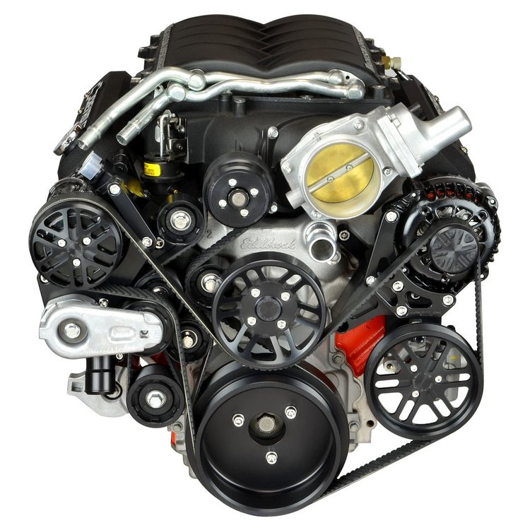 LSV10P-SC05 MAX10R Pulley Kit for Chevy LS w/ Magnuson Heartbeat Supercharger, w/ Alternator/AC/Power Steering [Polished]