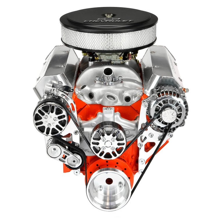 SCV02AB Victory-Series Pulley Kit for Small Block Chevy, w/ Alternator/AC [Black Anodized]