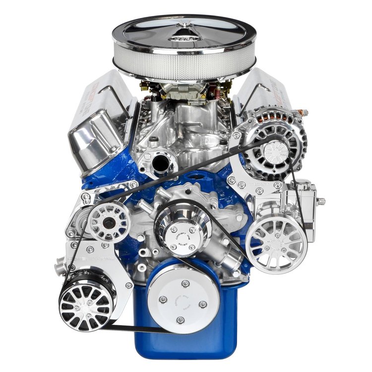 SFL01M Pulley Kit for Small Block Ford 289-302, w/ Alternator/AC/Power Steering , Long Water Pump [Machined]