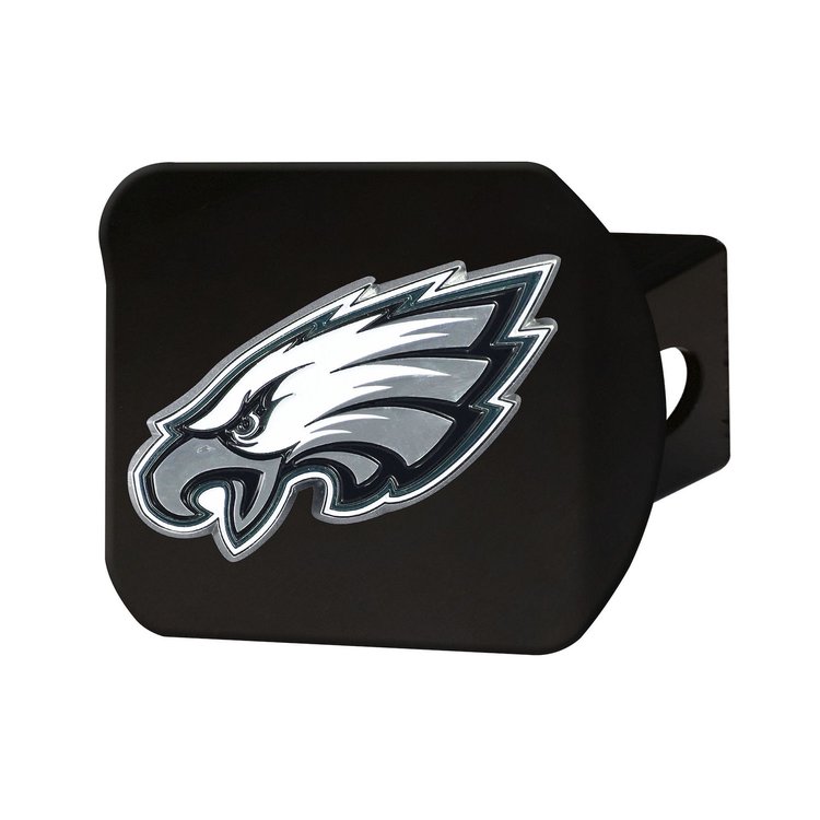 22601 Black-Metal Hitch Cover w/ 3D Color Emblem, Philadelphia Eagles [Green]