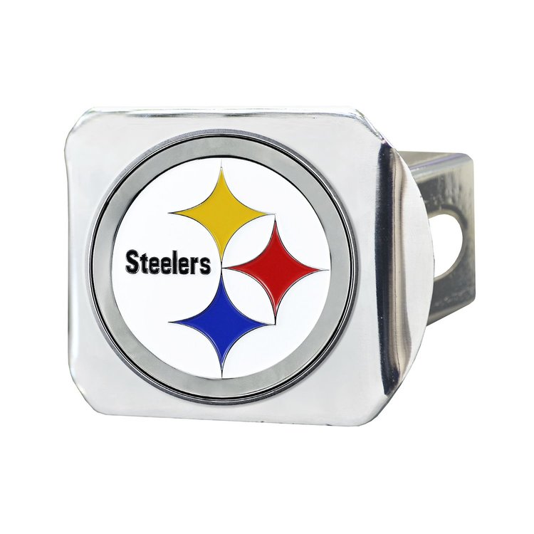 22603 Hitch Cover w/ 3D Color Emblem, Pittsburgh Steelers [White]