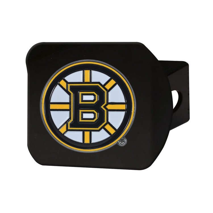 22757 Black-Metal Hitch Cover w/ 3D Color Emblem, Boston Bruins [Black]