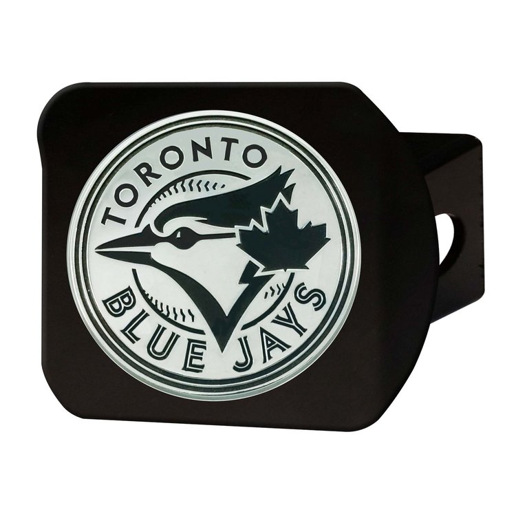 26740 Black-Metal Hitch Cover w/ Chrome-Metal 3D Emblem, Toronto Blue Jays [Black]