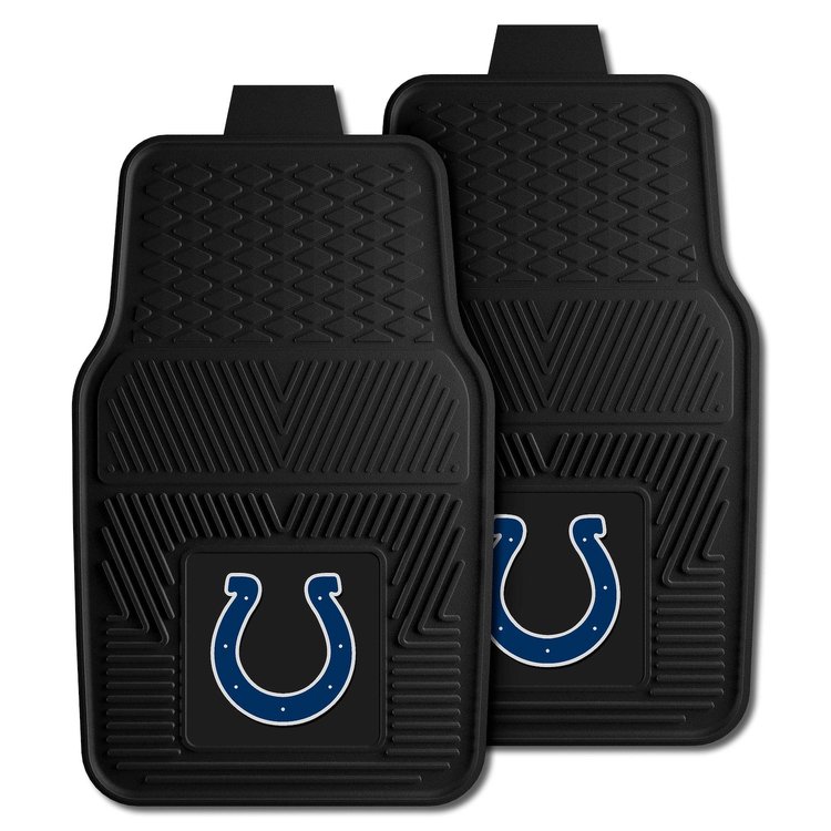 8769 Heavy-Duty Front Car Mat Set, 2-Pieces, Indianapolis Colts Logo [Black]