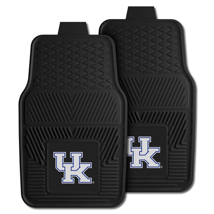8784 Heavy-Duty Front Car Mat Set, 2-Pieces, Kentucky Logo [Black]
