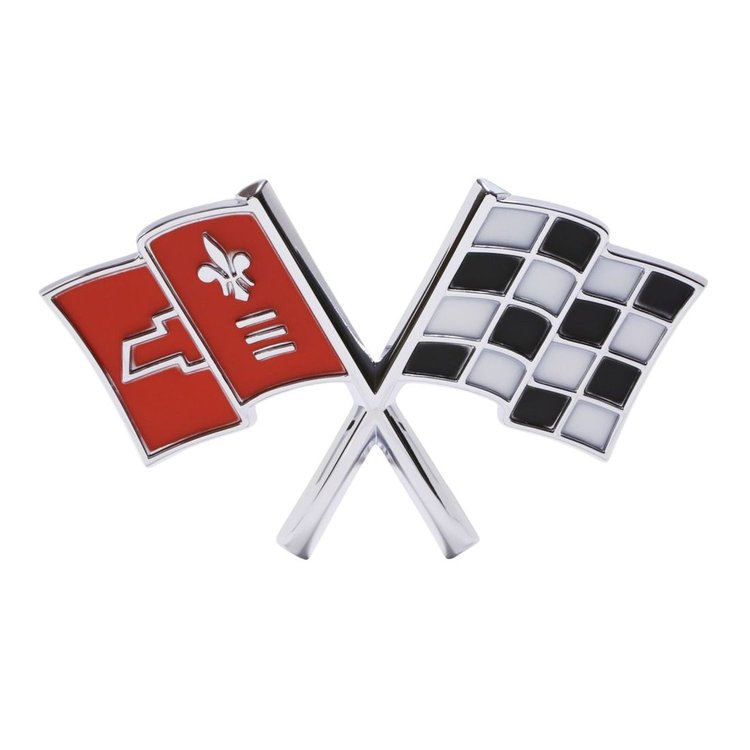 5232 Front X-Flag Emblem 1965 Chevy Corvette