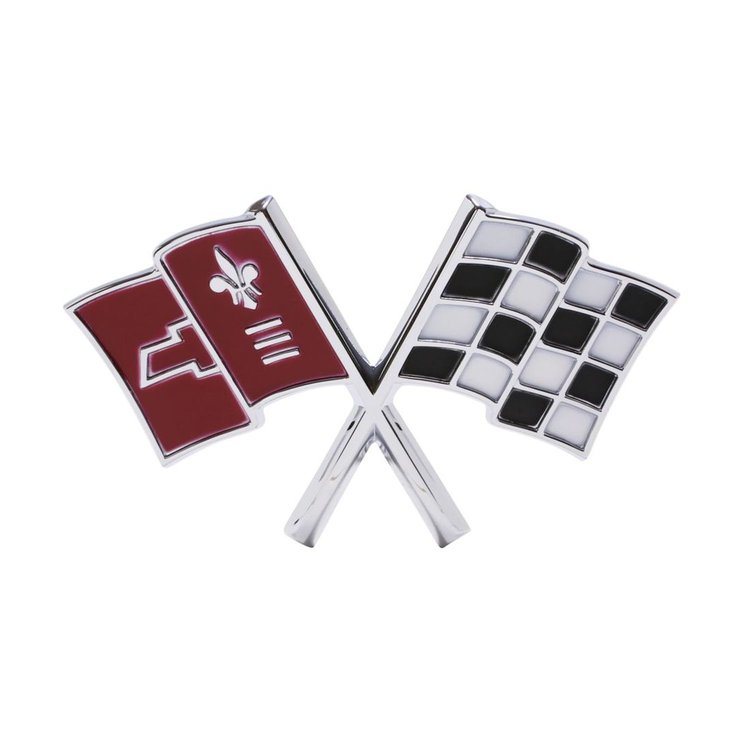 5233 Front X-Flag Emblem 1966 Chevy Corvette