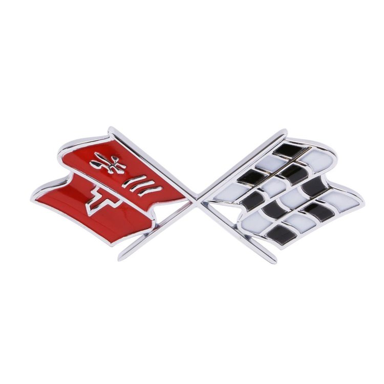 5955 Front X-Flag Emblem 1968-72 Chevy Corvette