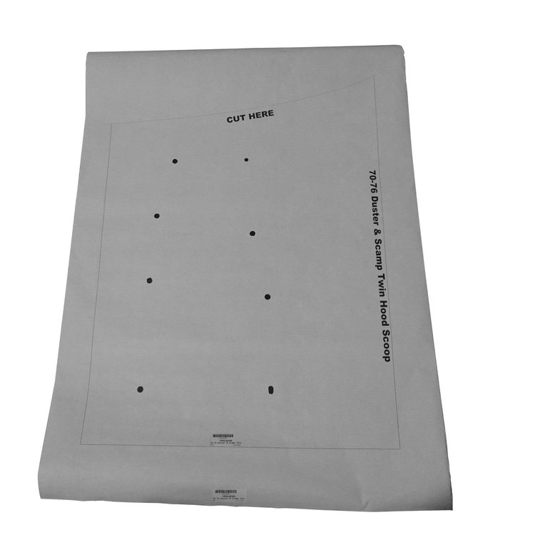 MPHS103EN 1970-1976 Duster/Scamp Twin Hood Scoops Location and Mounting Cutout Template