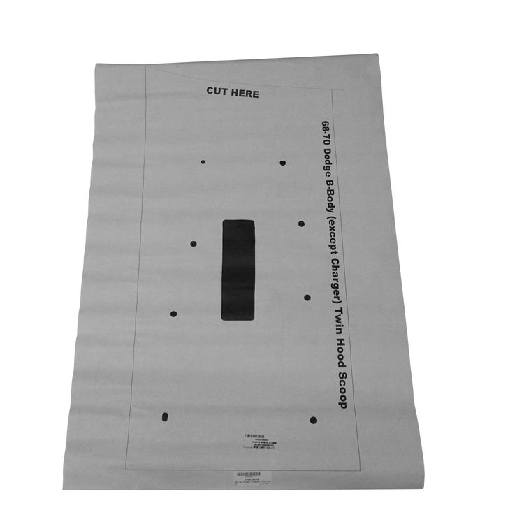 MPHS105EN 67-70 Dodge B-Body (Ex. Charger) Twin Hood Scoops Location & Mounting Template