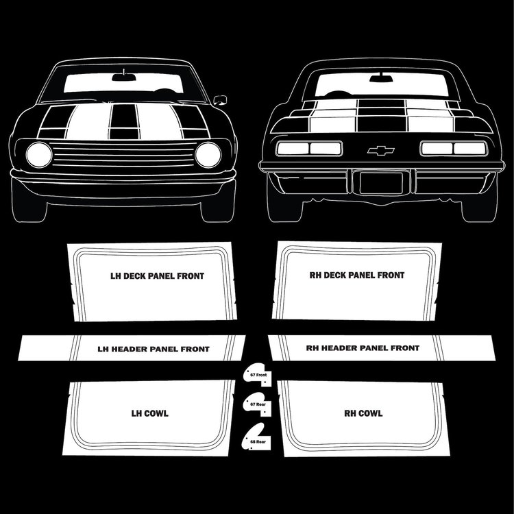 TPG-6738 Z-28 Stripe Stencil Kit for 1967-1968 Chevy Camaro Z-28