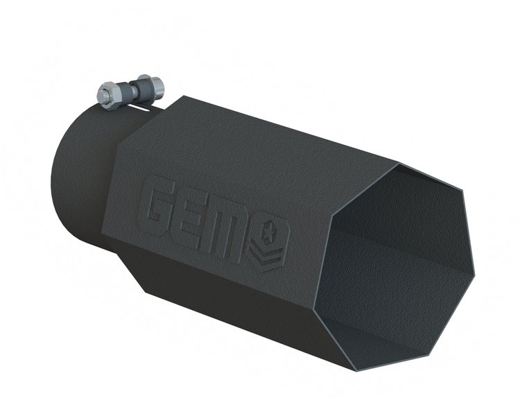 Lucky 7 Exhaust Tip, 2.5 in. Inlet/4 in. Outlet x 10 in. Length, 304 Stainless Steel, Straight Cut [Black Powder Coat Finish]