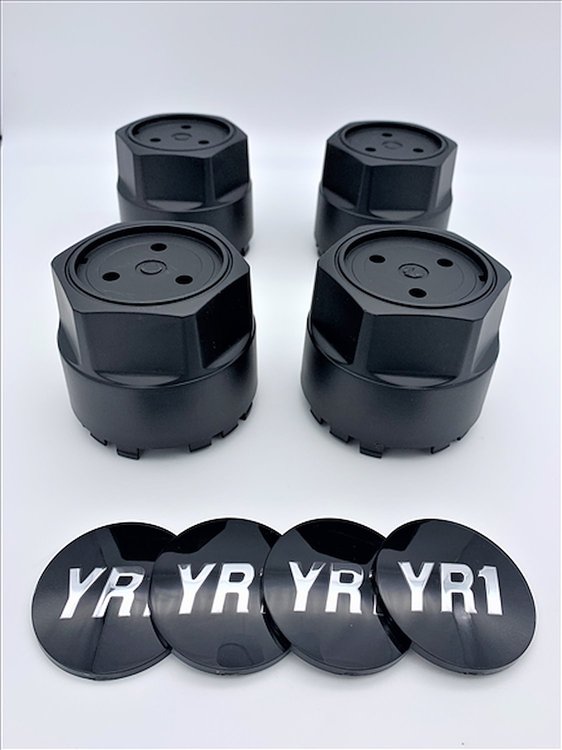 BCSYR1CHR1 Black Center Cap Set [Chrome YR1 Inserts]