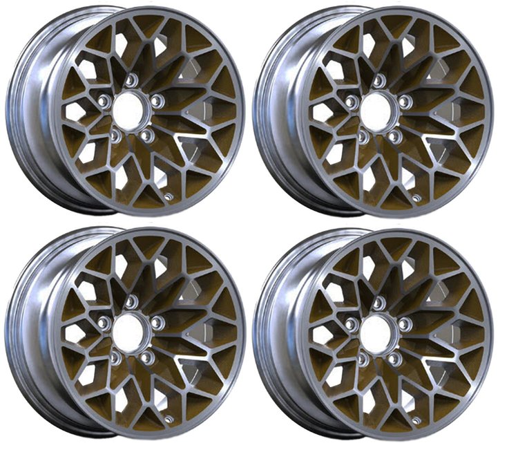BSFW179GLDS Bandit Snowflake Wheel Size: 17" x 9" 1977-1981 Pontiac Trans Am Design [Silver/Gold]"