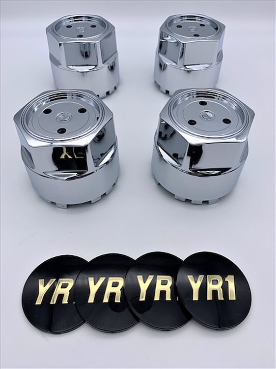 CCSYR1GLD1 Chrome Center Cap Set [Gold YR1 Inserts]