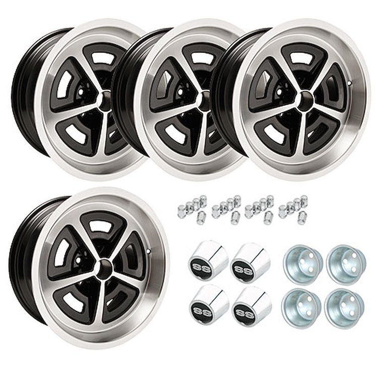 Cast Aluminum GM Magnum Wheel Kit (4) 17" x 8" with 4-1/2" Backspacing