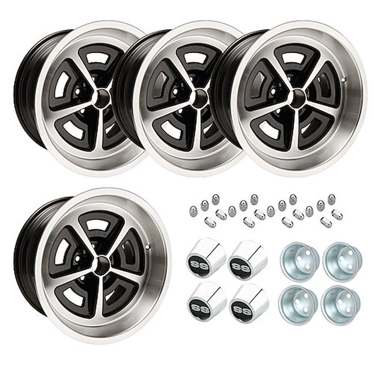CWG179K GM Magnum Wheel Kit [Size: 17" x 9"] Finish: Black Powder Coated w/Machined Lip