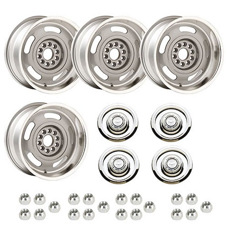Cast Aluminum Corvette Rally Wheel Kit (4) 17" x 9" with 5" Backspacing