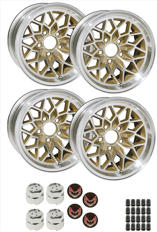 GSF158KRM 15" X 8" Gold Snowflake Wheel Kit [Red Bird Inserts]