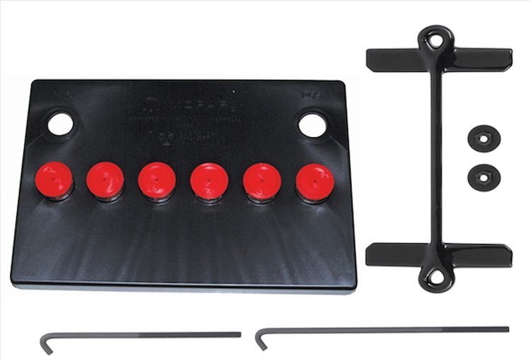 MBC24RED2 Battery Topper with Battery Strap for 1970-1974 Mopar A-Body Models [Red Caps]