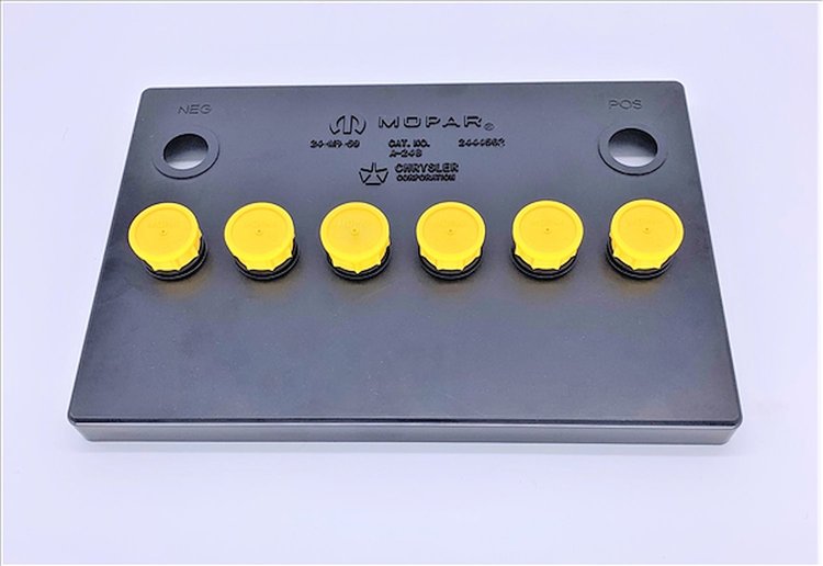 MBC24YEL Battery Topper for Mopar 1966-1974 A-Body/E-Body Models [Yellow Caps]