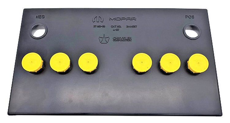 OEM-Style Group 27 Battery Topper for Select 1966-1974 Mopar A-Body [Yellow]