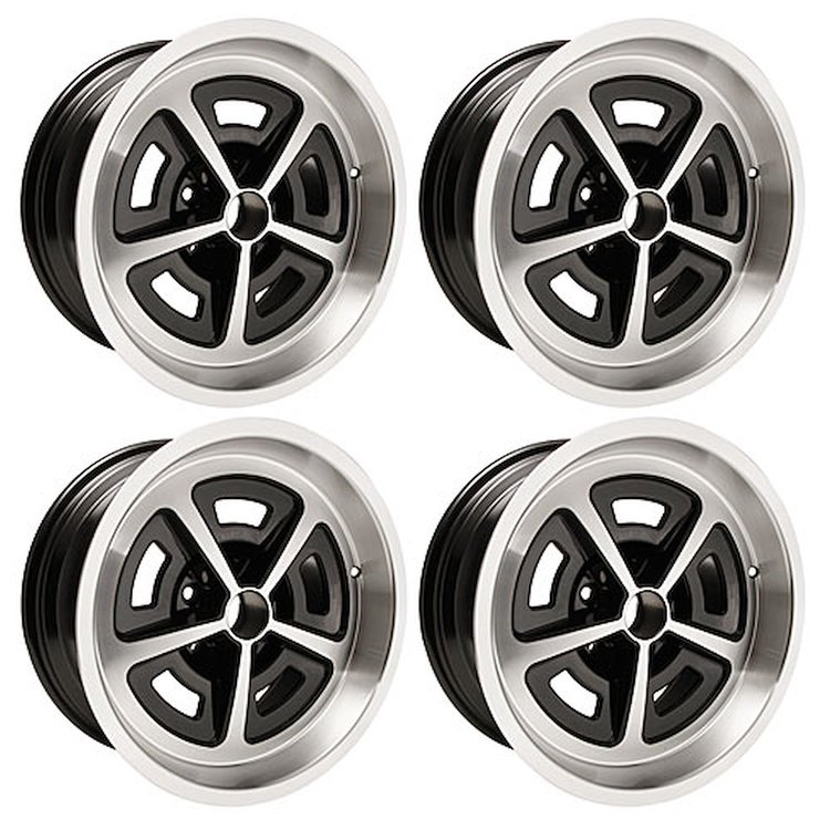 MMW178BLKS Magnum Wheel Set [Size: 17" x 8"] Finish: Black Powder Coated w/Machined Lip