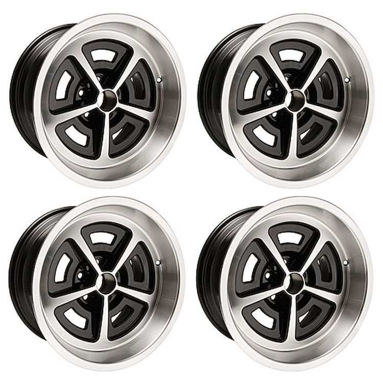 MMW179BLKS Magnum Wheel Set [Size: 17" x 9"] Finish: Black Powder Coated w/Machined Lip