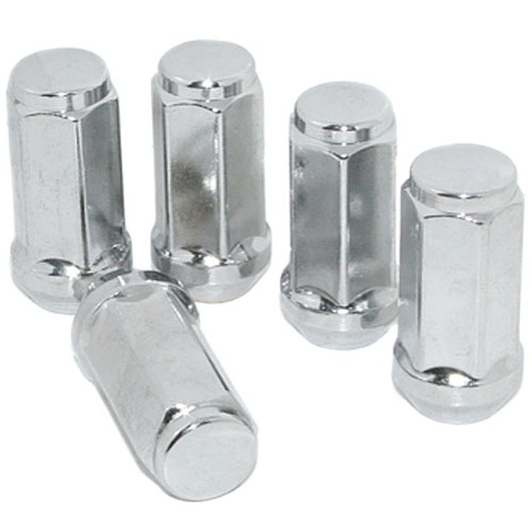 Conical Seat 1-Piece Chrome Lug Nuts 1/2" x 20 Standard Threads