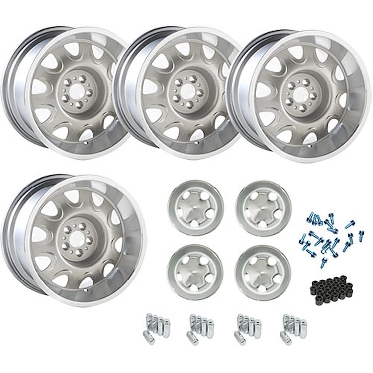 MRA178K Mopar Rallye Wheel Kit [Size: 17" x 8"] Finish: Silver Powder Coated w/Machined Lip