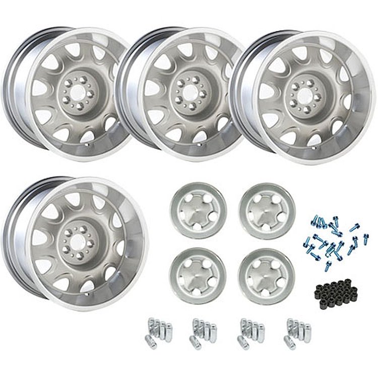 MRA179K Mopar Rallye Wheel Kit [Size: 17" x 9"] Finish: Silver Powder Coated w/Machined Lip
