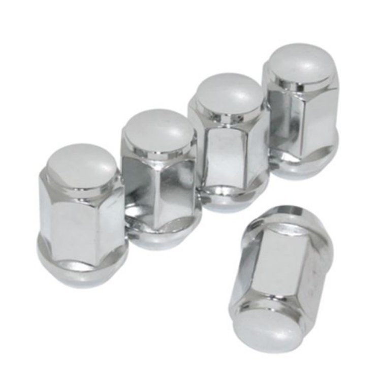 Conical Seat 1-Piece Chrome Lug Nuts 7/16" x 20 Standard Threads
