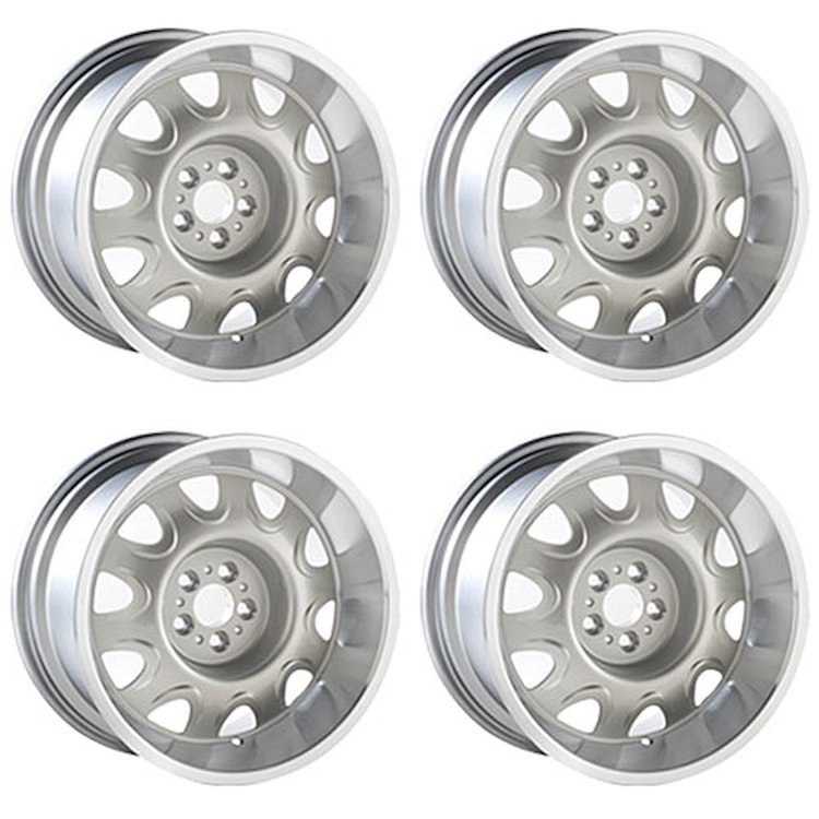 MRW178SLVS Cast Aluminum Mopar Rallye Wheel Set 17" x 8" with 4-1/2" Backspacing