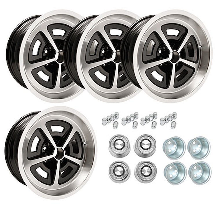 MWM178K Mopar Magnum Wheel Kit [Size: 17" x 8"] Finish: Black Powder Coated w/Machined Lip