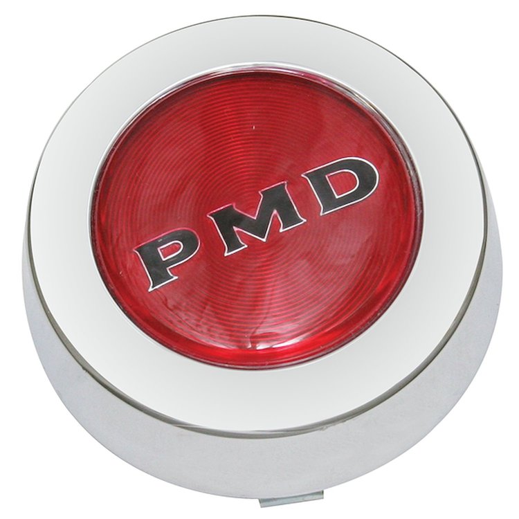 PD102 Pontiac Center Cap for 1967-1970 Rally II Wheels [Red with Black "PMD" Logo]