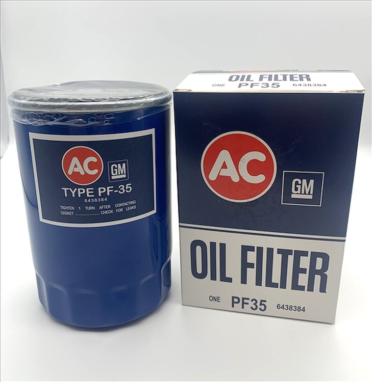 PF35CASE Tall Style PF35 Oil Filter Case for 1963-1972 L6, 1969-1972 GM V8 engines [Blue]