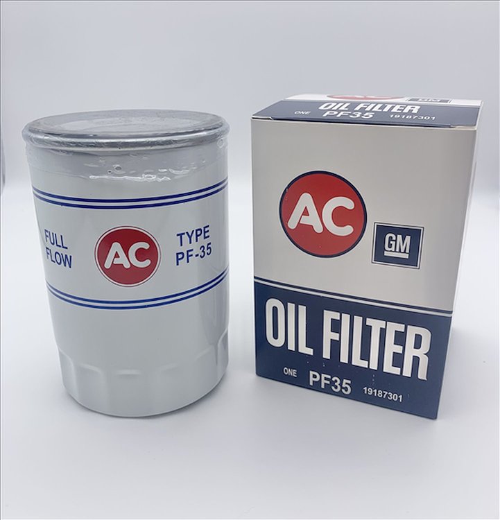 PF35WHT Tall Style PF35 Oil Filter for 1963-1972 L6, 1969-1972 GM V8 engines [White]