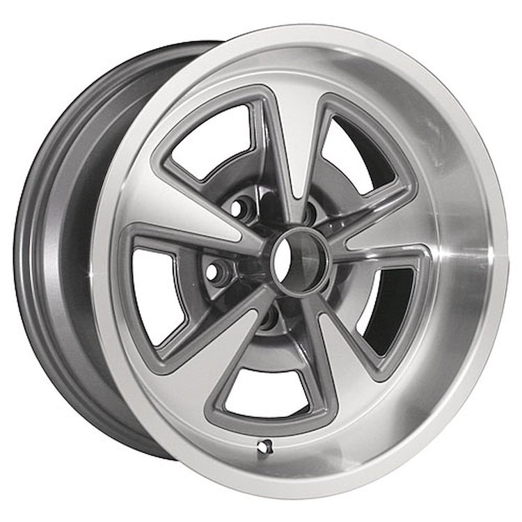 PRW178GUN Pontiac Rally II Wheel Kit [Size: 17" x 8"] Finish: Gunmetal Gray w/Machined Lip