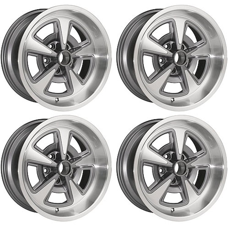 PRW179GUNS Pontiac Rally II Wheel Set [Size: 17" x 9"] Finish: Gunmetal Gray w/Machined Lip