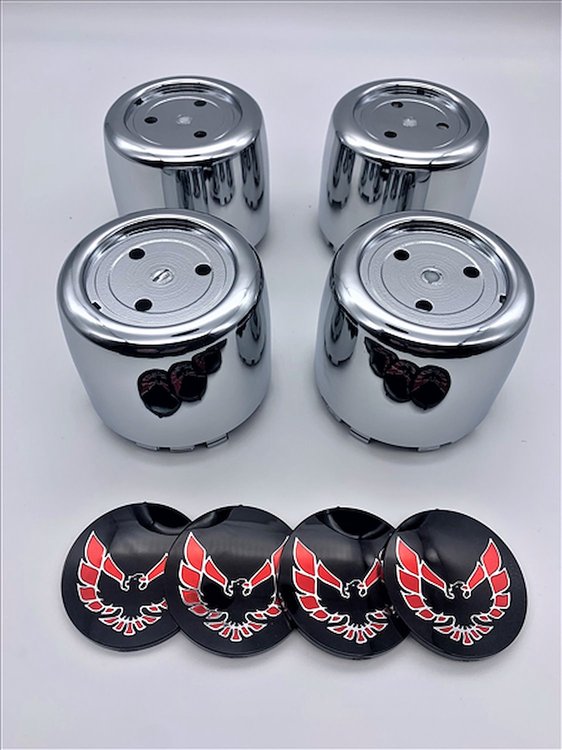 RCSR1 Center Cap Set for 1977-1981 Pontiac Firebird [Red Bird Inserts]