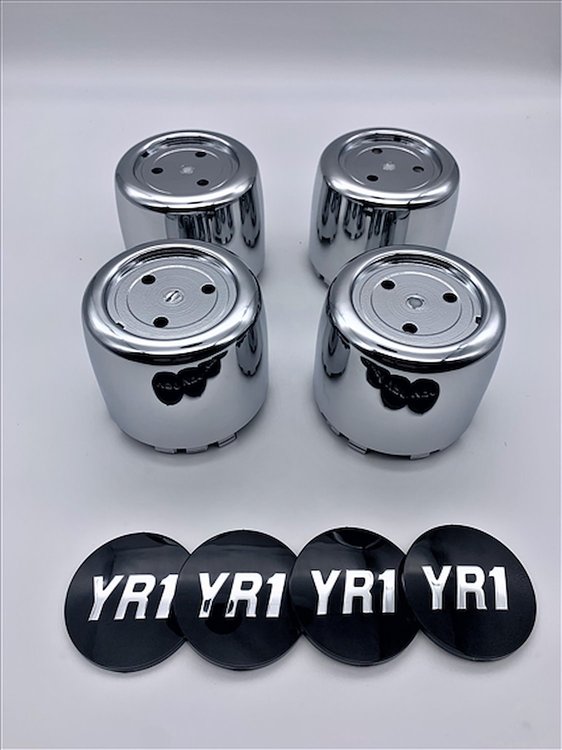 RCSYR1CHR Center Cap Set for 1977-1981 Pontiac Firebird [Chrome YR1 Inserts]