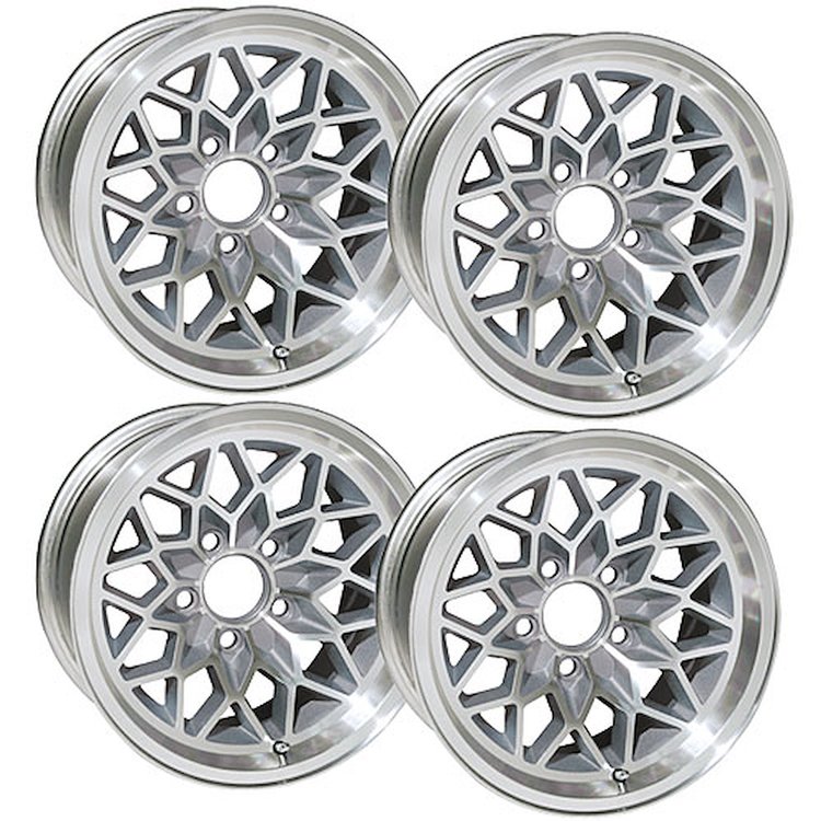 Cast Aluminum Snowflake Wheel Set 15" x 8" with 4-1/2" Backspacing