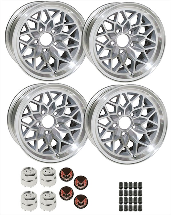 SSF158KRM 15" X 8" Silver Snowflake Wheel Kit [Red Bird Inserts]
