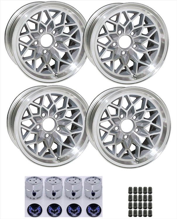 SSF179KBM 17" X 9" Silver Snowflake Wheel Kit [Blue Bird Inserts]